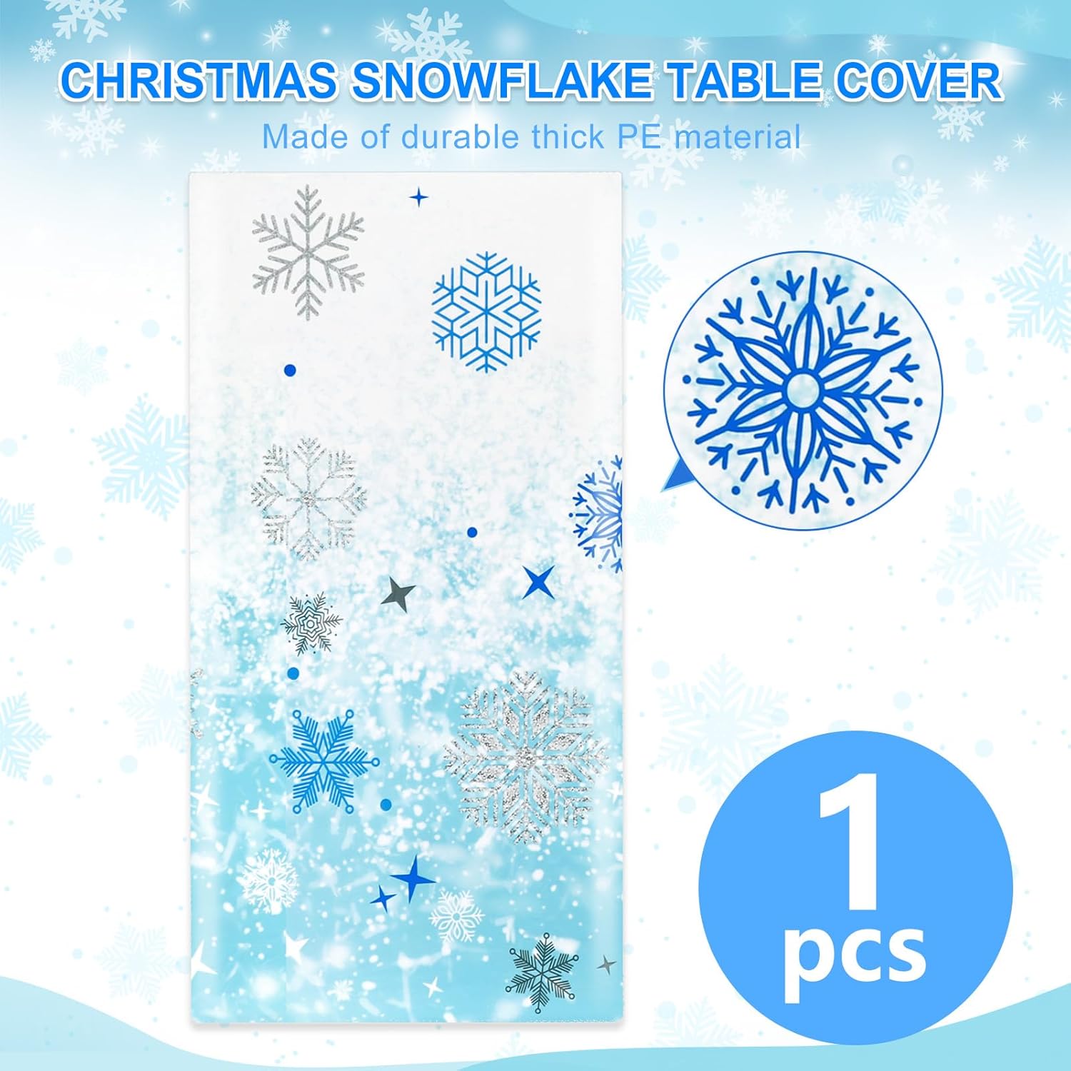 Nappe d'anniversaire Reine des Neiges en plastique jetable 54 x 108 – Image 3