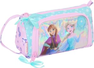 Trousse scolaire La Reine des Neiges Cool Days avec poche amovible violet/bleu ciel