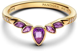 Bague diadème Disney Anna La Reine des Neiges plaquée or 14 carats