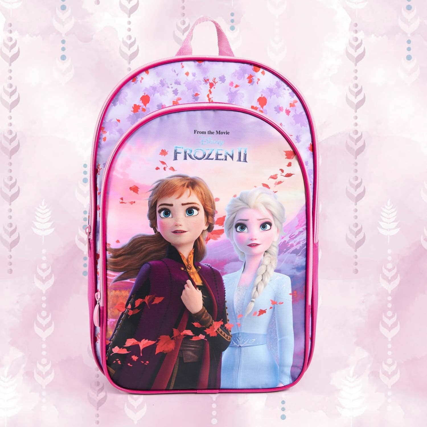 Sac à dos scolaire Disney Frozen 2 Elsa et Anna avec poche avant 36x25x12 cm – Image 3