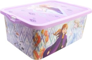 Boîte de rangement La Reine des Neiges à fermeture clic, 13 litres
