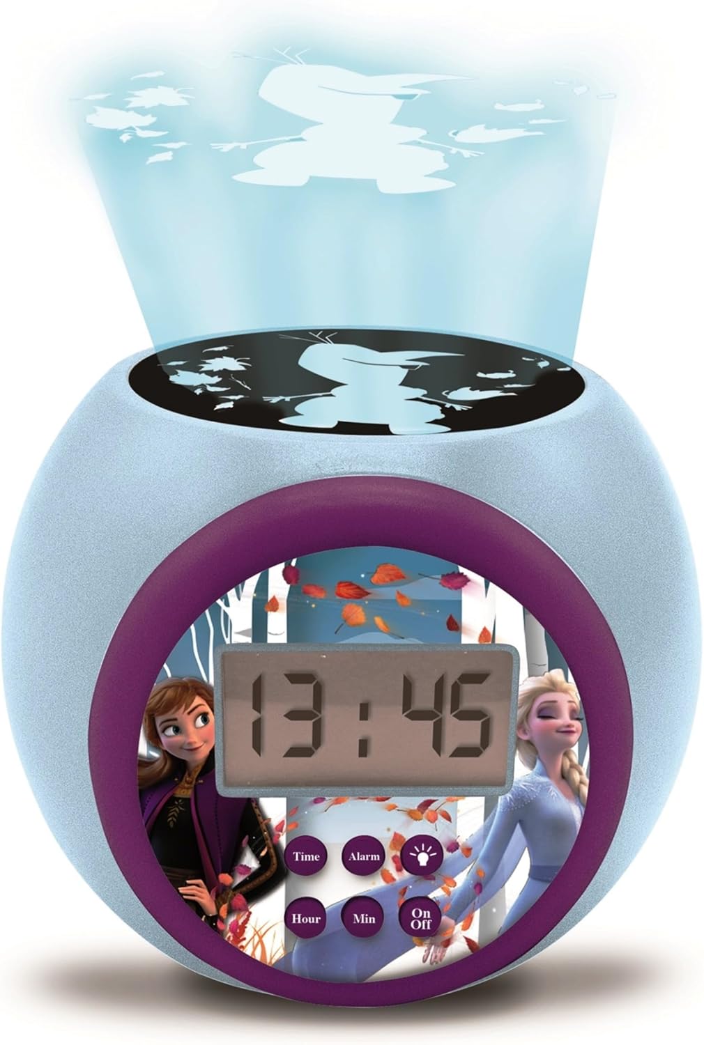 Réveil projecteur Disney La Reine des Neiges Anna Elsa avec veilleuse LCD