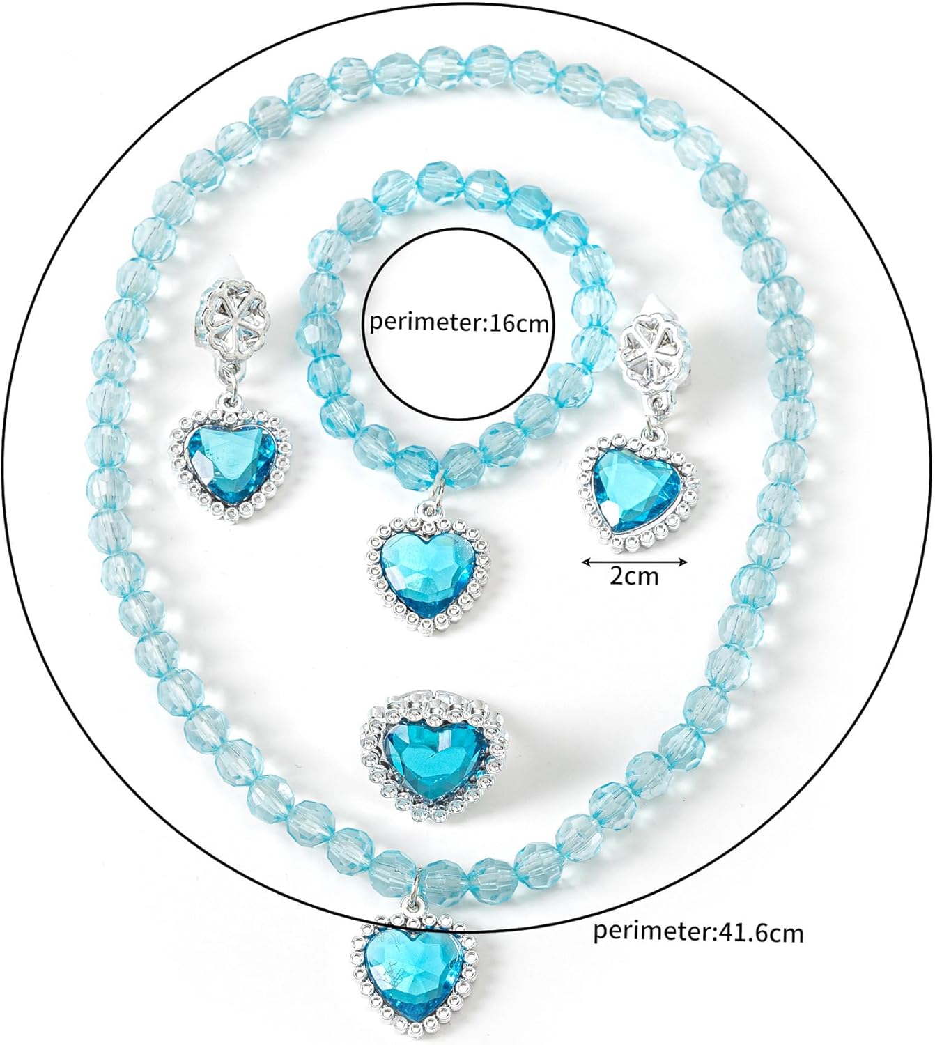 Accessoires 7 pièces Reine des Neiges pour fille avec gants et bijoux – Image 3