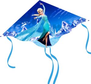 Cerf-volant La Reine des Neiges 120 x 60 cm avec poignée, lignes et 4 queues