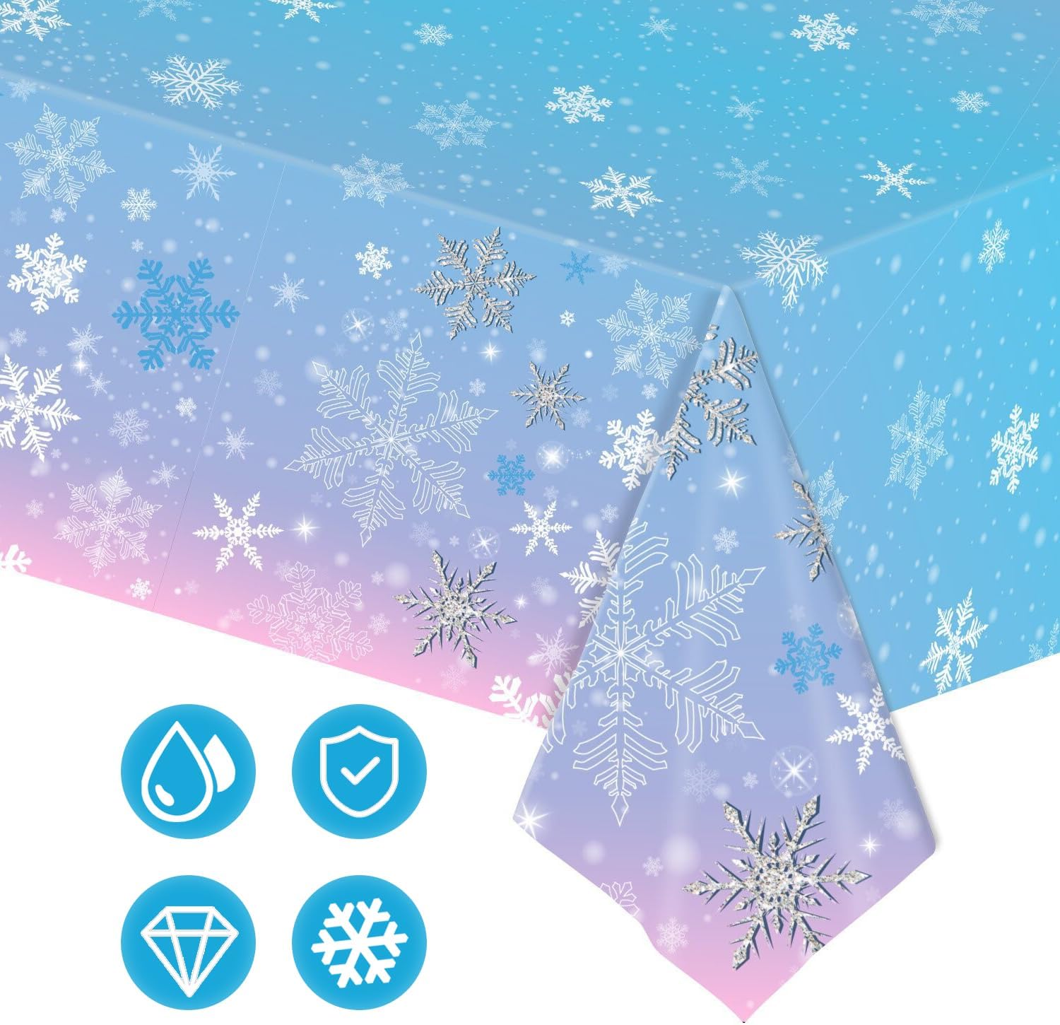 Lot de 3 nappes jetables Frozen Reine des Neiges 2,20 m x 1,30 m – Image 7