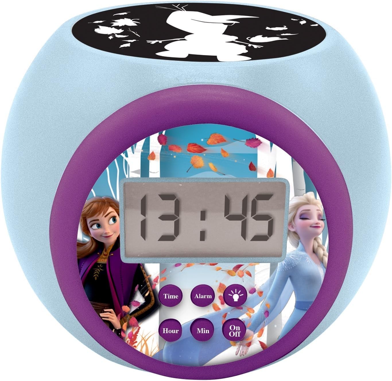 Réveil projecteur Disney La Reine des Neiges Anna Elsa avec veilleuse LCD – Image 2