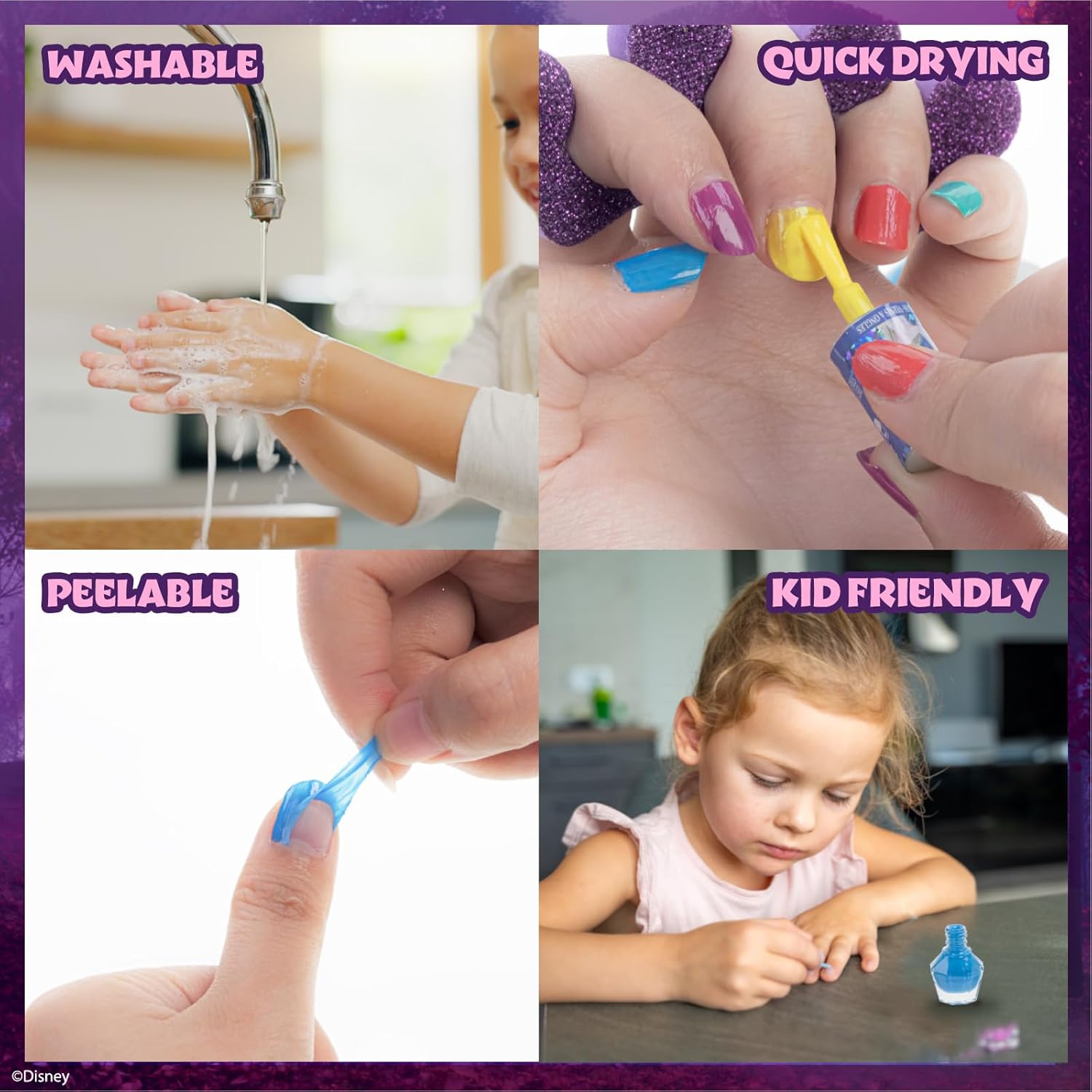 Kit Disney Frozen 2 de vernis à ongles non toxique pour enfants avec espaceurs d'orteils, 12 pièces – Image 3