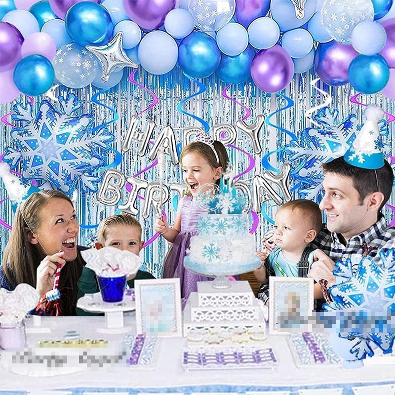 Décoration de gâteau La Reine des Neiges château bleu glacé, lot de 42 – Image 5