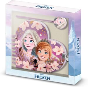 Journal cœur Disney La Reine des Neiges 2 avec stylo lilas