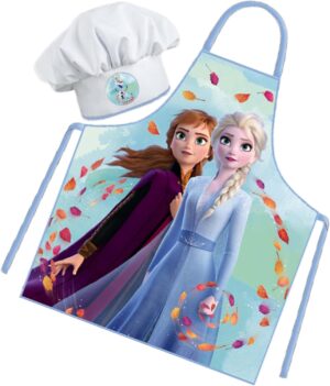 Tablier et toque enfant Frozen en polyester ajustable
