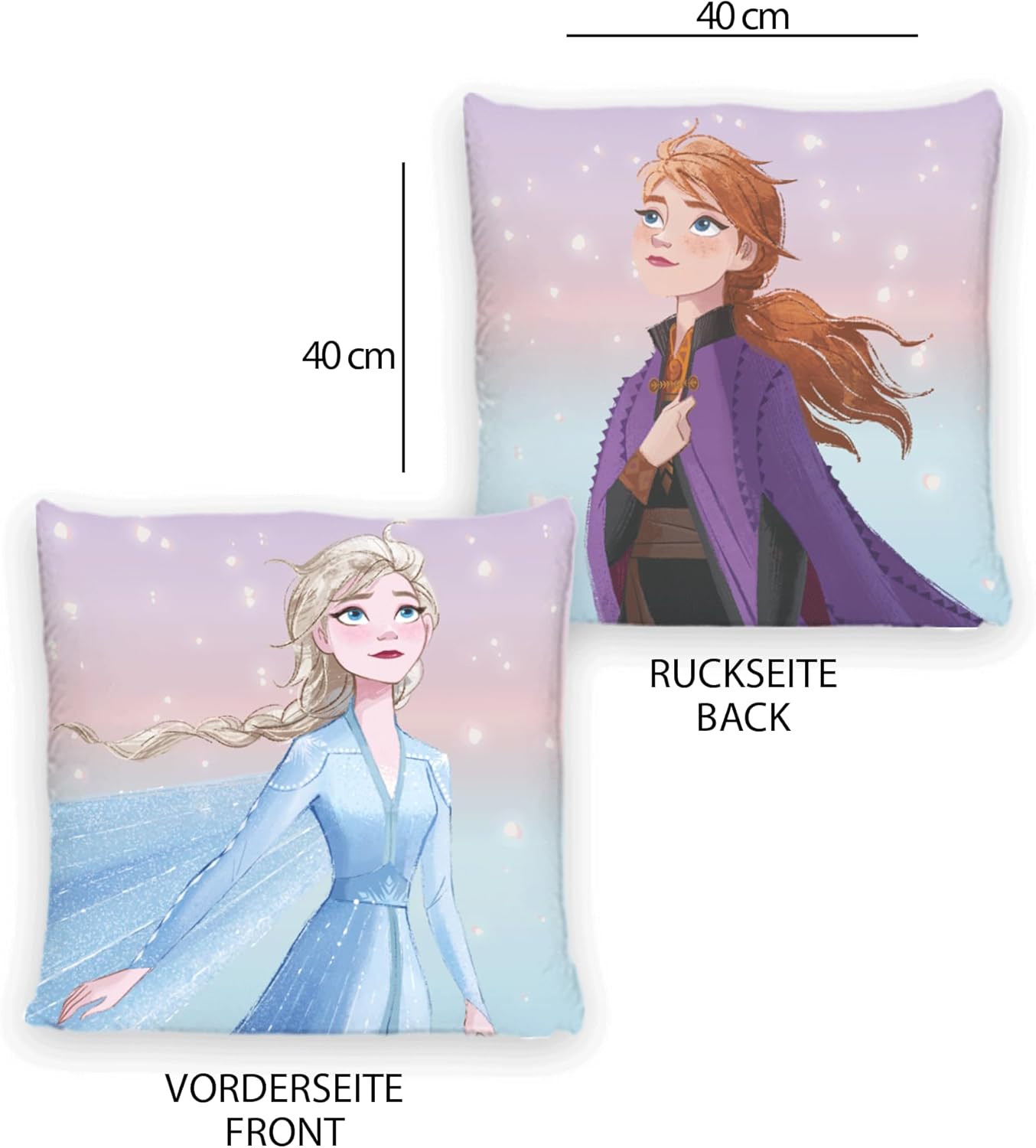 Coussin Disney Home Frozen 40 x 40 avec fermeture éclair et rembourrage – Image 2