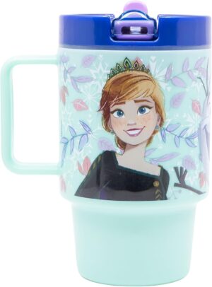 Tasse enfant La Reine des Neiges en plastique avec couvercle 530 ml