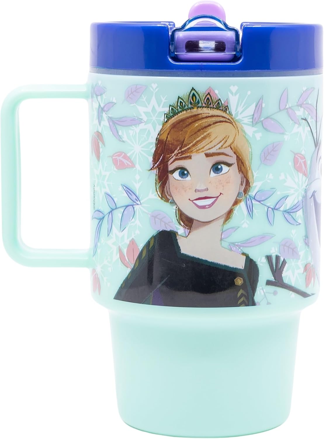 Tasse enfant La Reine des Neiges en plastique avec couvercle 530 ml