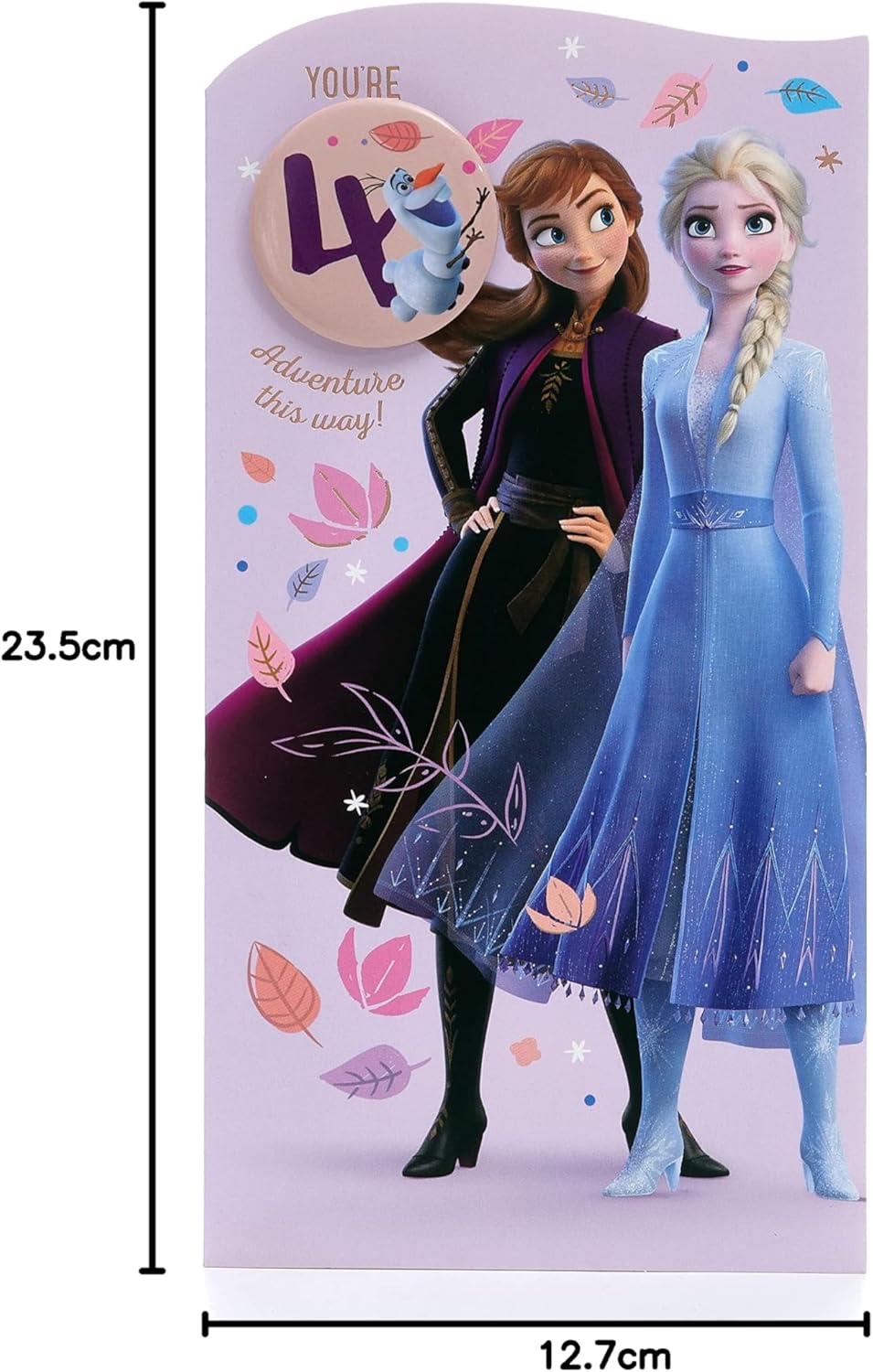 Carte d'anniversaire Disney La Reine des Neiges 4 ans Elsa et Anna avec enveloppe – Image 7
