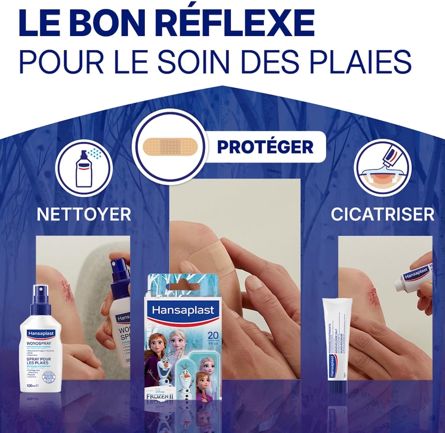 Hansaplast Disney La Reine des Neiges, 20 pansements enfant en 2 formats – Image 4