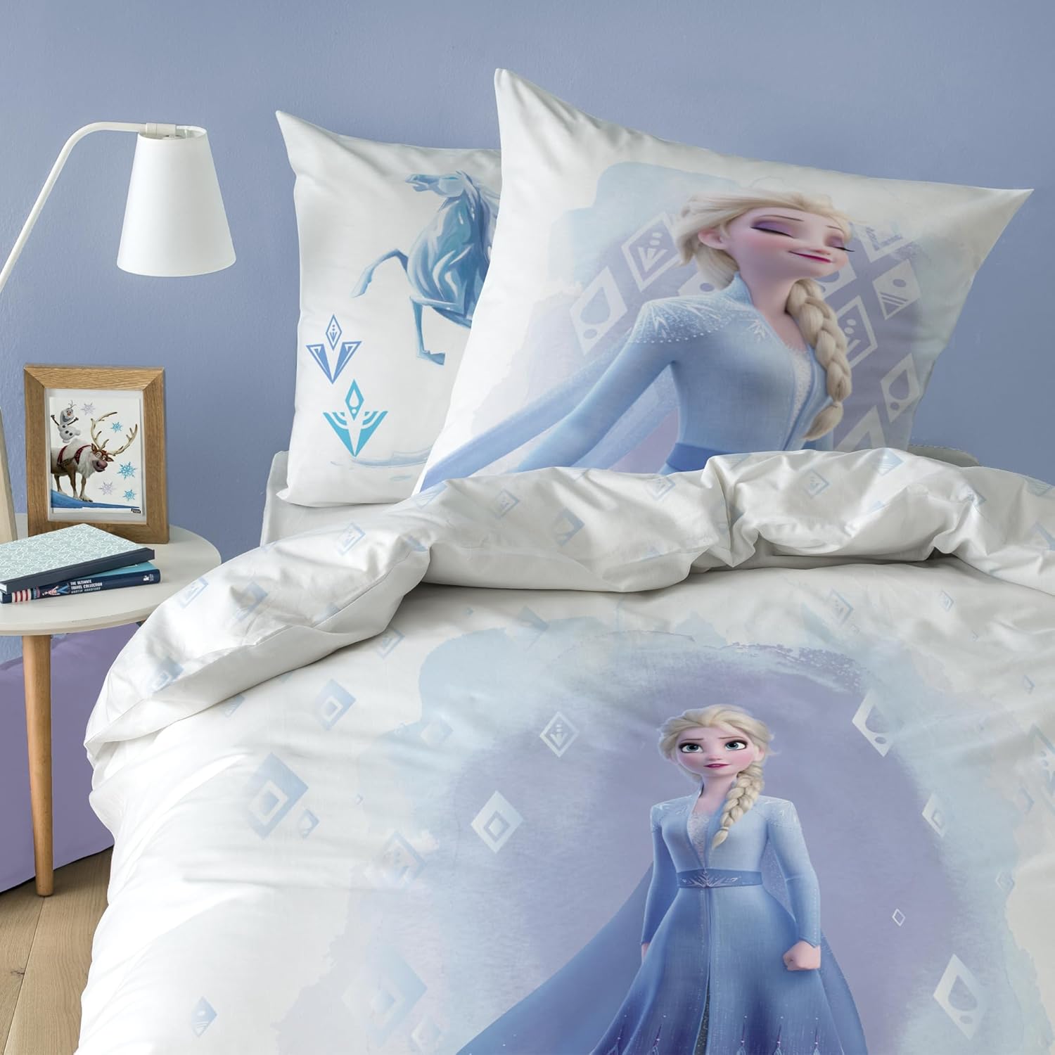 Parure de lit enfant Frozen 2 Disney Home en 100% coton Blanc
