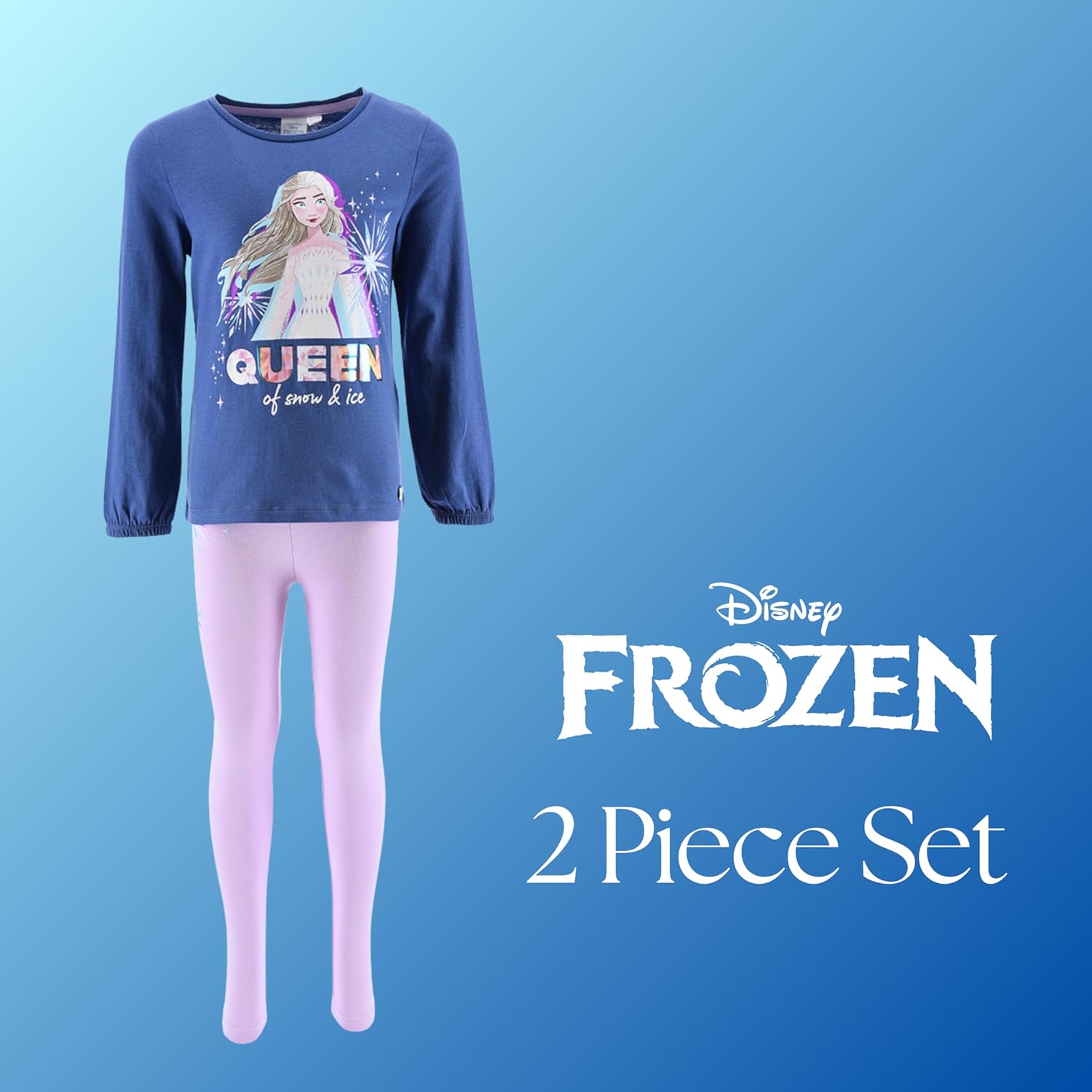 Ensemble 2 pièces Disney Elsa La Reine des Neiges bleu, sweat et legging – Image 3