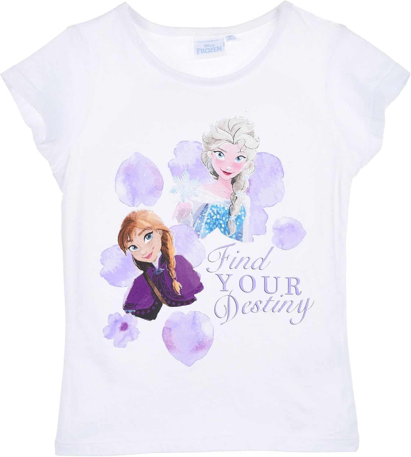 T-shirt fille Disney Frozen Ariel en 100 % coton, Elsa et Anna – Image 2