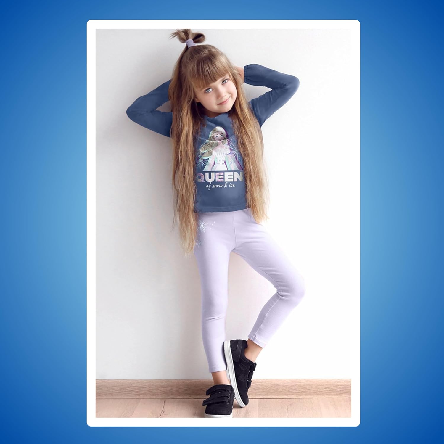 Ensemble 2 pièces Disney Elsa La Reine des Neiges bleu, sweat et legging – Image 4