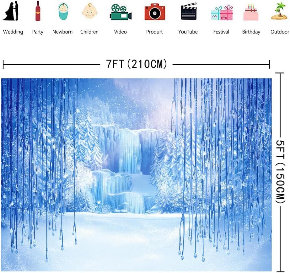 Toile de fond photo La Reine des Neiges avec Blanche Neige et glace – Image 4