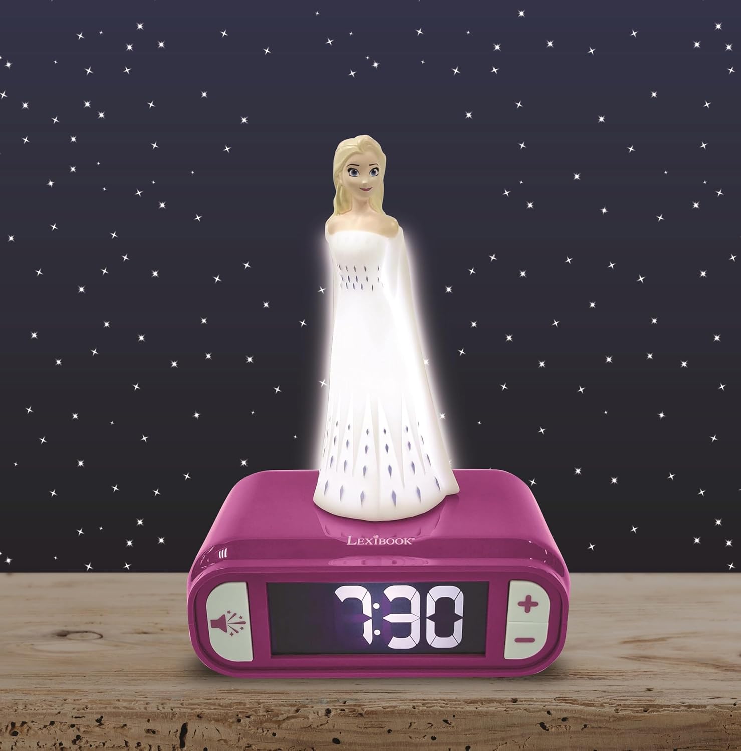 Réveil veilleuse Elsa bleu avec sons Disney Frozen 2 Lexibook – Image 4