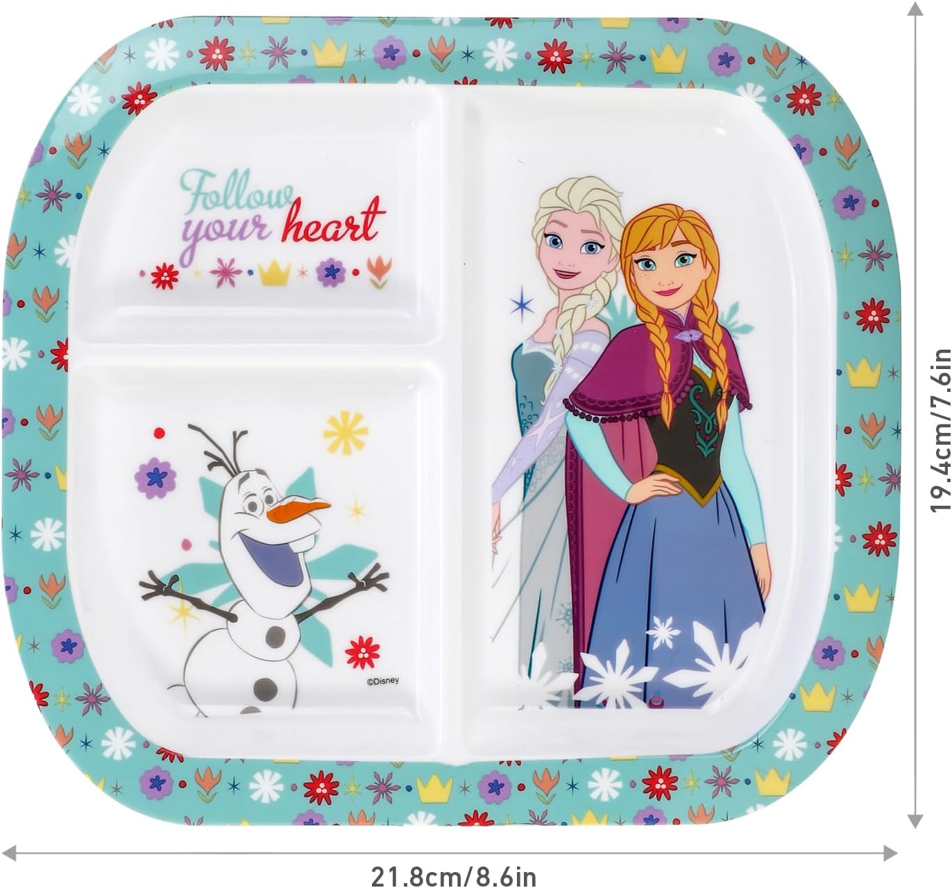 Assiette divisée réutilisable Disney La Reine des Neiges à 3 sections – Image 2