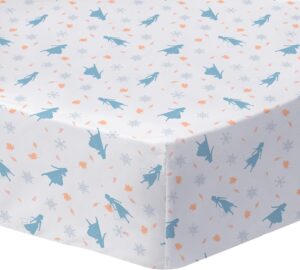 Drap-housse Disney Home La Reine des Neiges 2 Sisters coton 90x190cm blanc