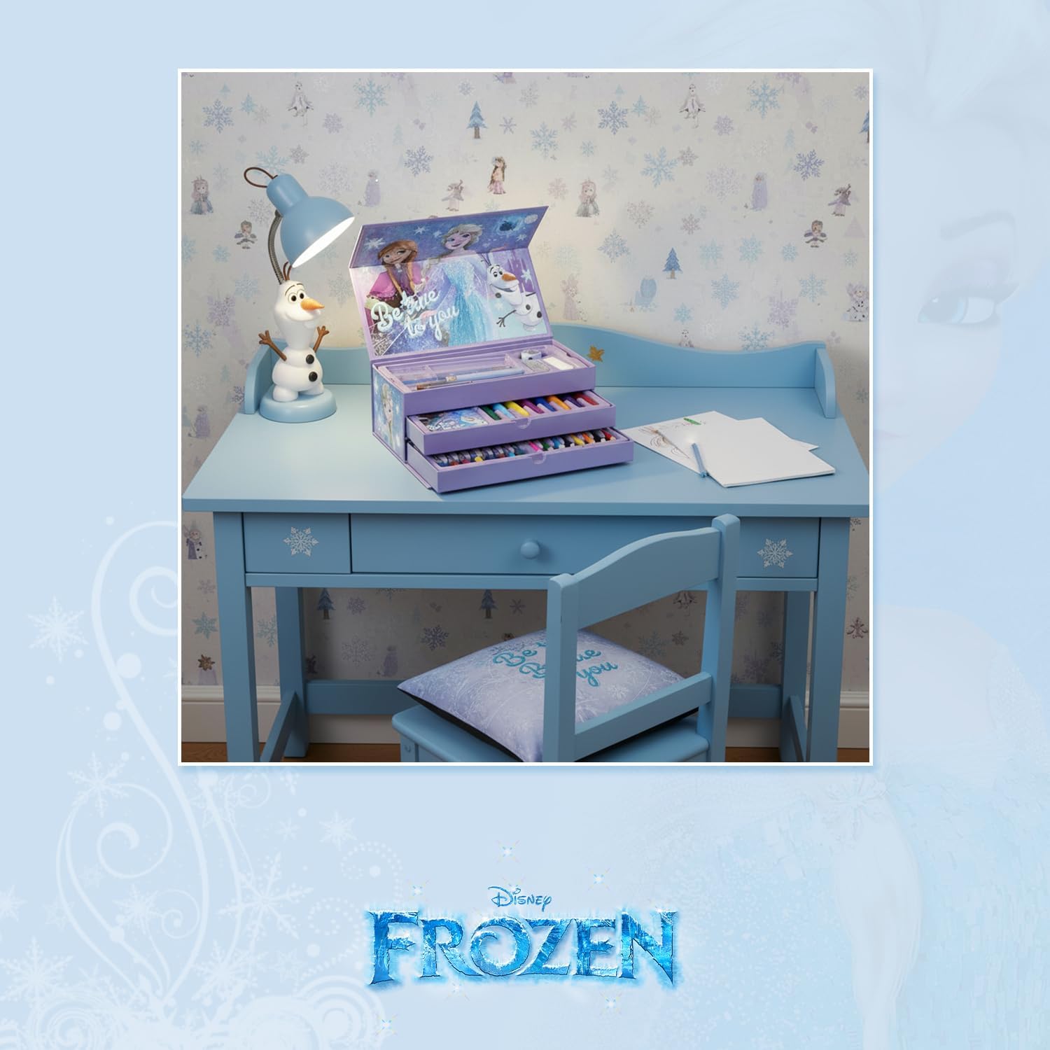 Coffret Disney de papeterie à colorier La Reine des Neiges avec accessoires – Image 7