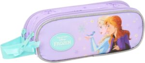 Trousse double Frozen Spirit La Reine des Neiges lilas 21 x 6 x 8 cm