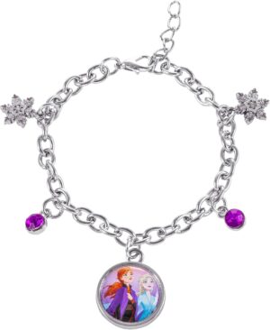 Bracelet à breloques violet Disney La Reine des Neiges