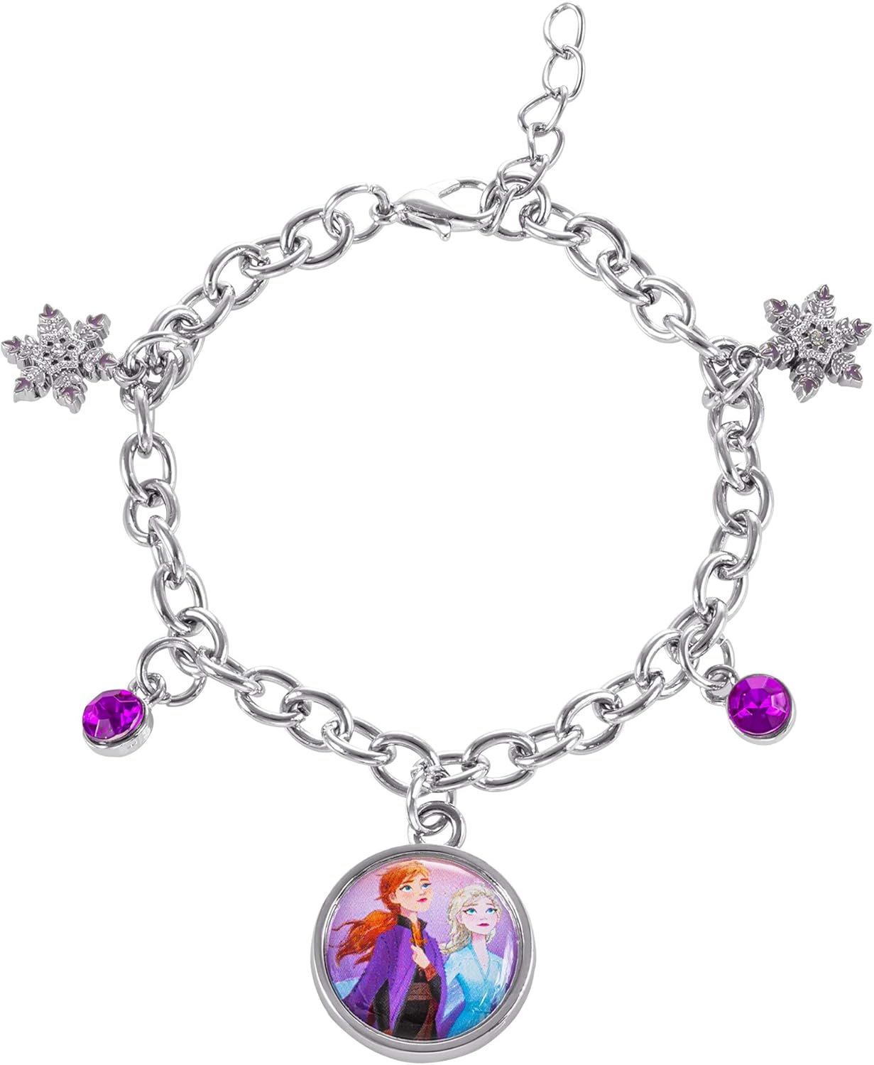 Bracelet à breloques violet Disney La Reine des Neiges