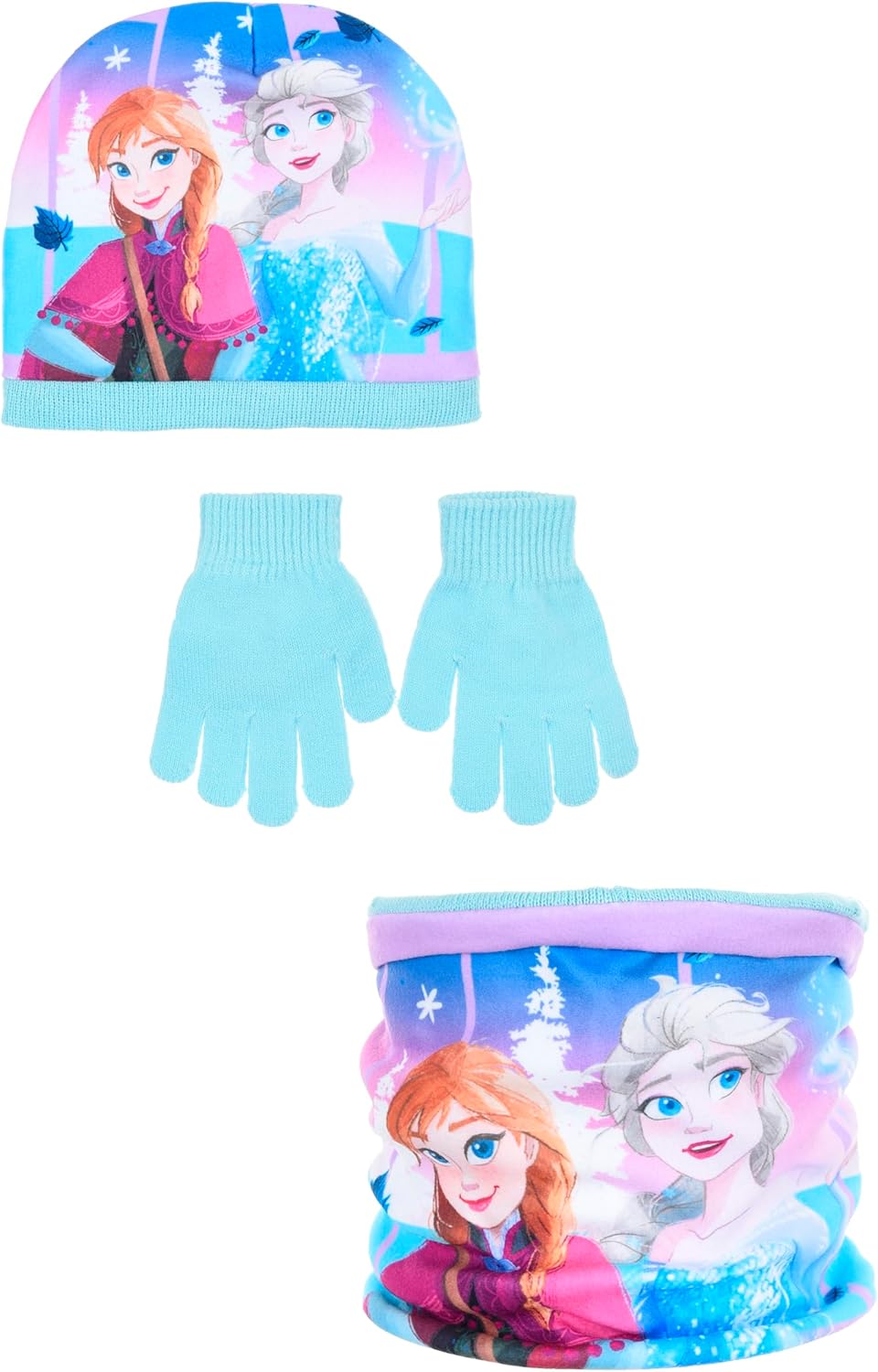 Ensemble bonnet, tour de cou et gants La Reine des Neiges pour fille – Image 2