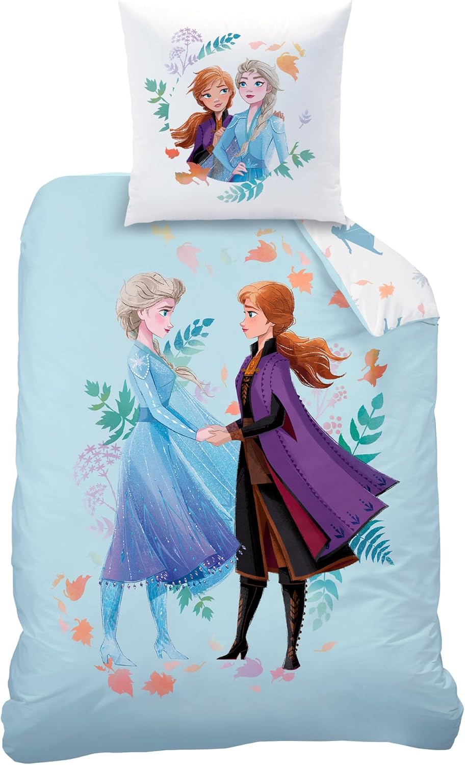 Parure de lit Disney La Reine des Neiges 2 Elsa et Anna bleu 140x200+63x63cm – Image 2