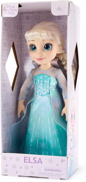 Poupée Elsa Disney Store avec mini brosse à cheveux, 40,5 cm, Once Upon a Story, La Reine des Neiges