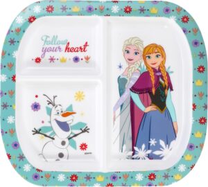 Assiette divisée réutilisable Disney La Reine des Neiges à 3 sections