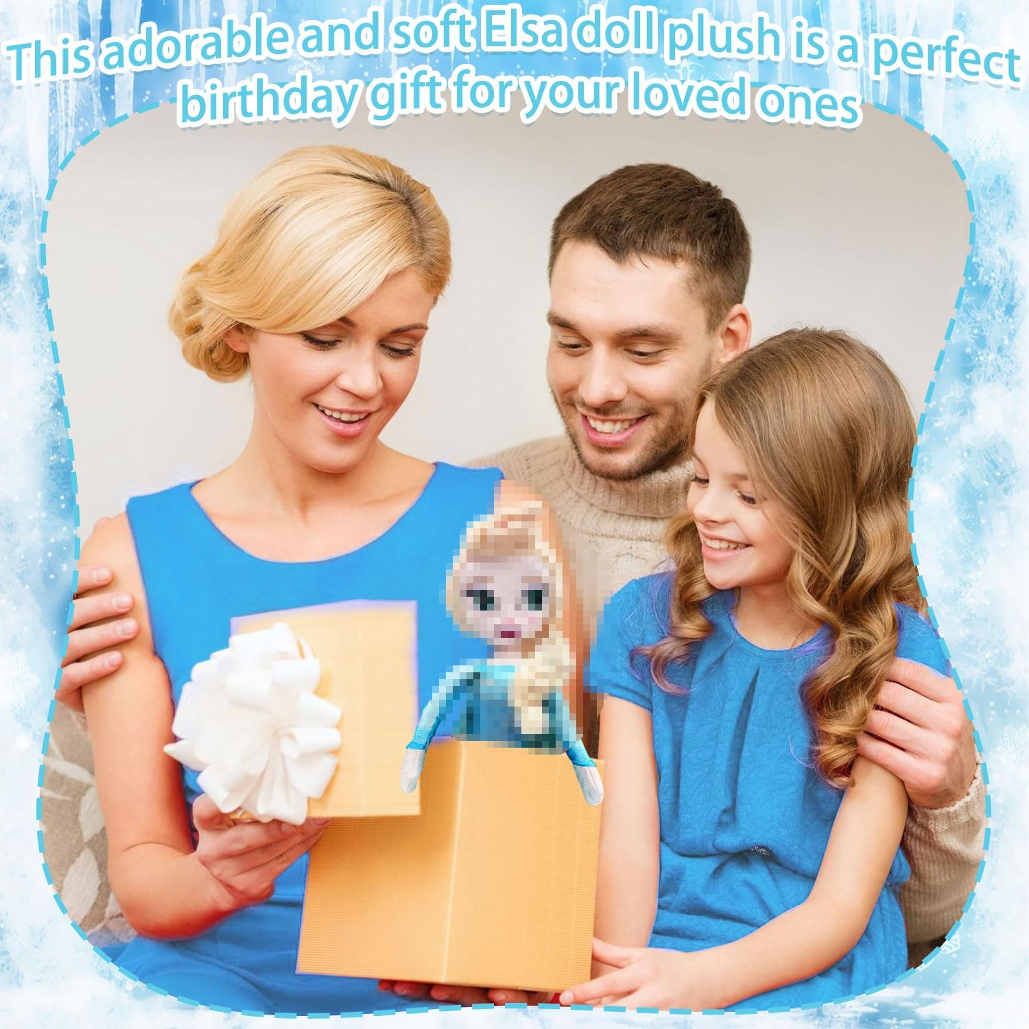 Peluche poupée Elsa Frozen 40 cm en peluche courte – Image 3