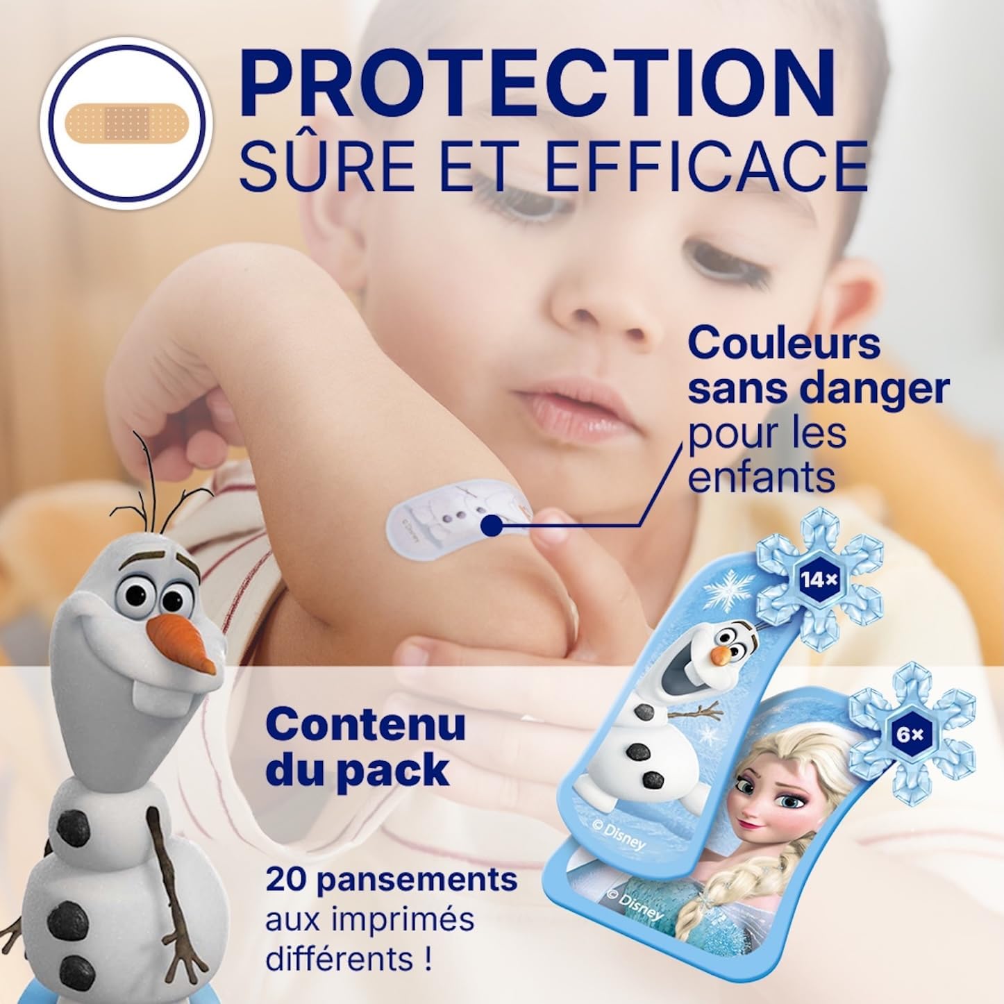 Hansaplast Disney La Reine des Neiges, 20 pansements enfant en 2 formats – Image 3
