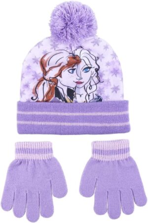 Ensemble bonnet et gants violet Disney La Reine des Neiges II pour fille
