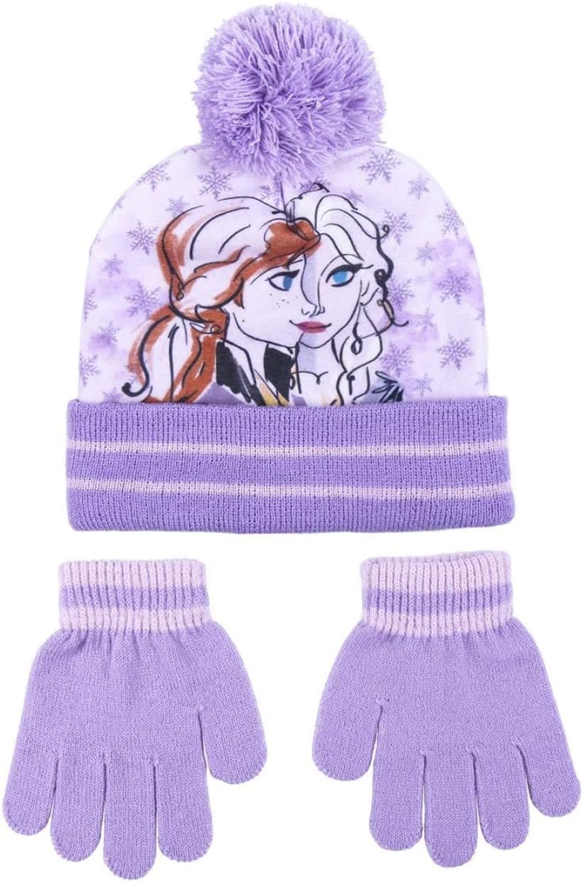 Ensemble bonnet et gants violet Disney La Reine des Neiges II pour fille