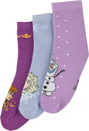 Lot de 3 paires de chaussettes fille La Reine des Neiges Anna Elsa 23-26
