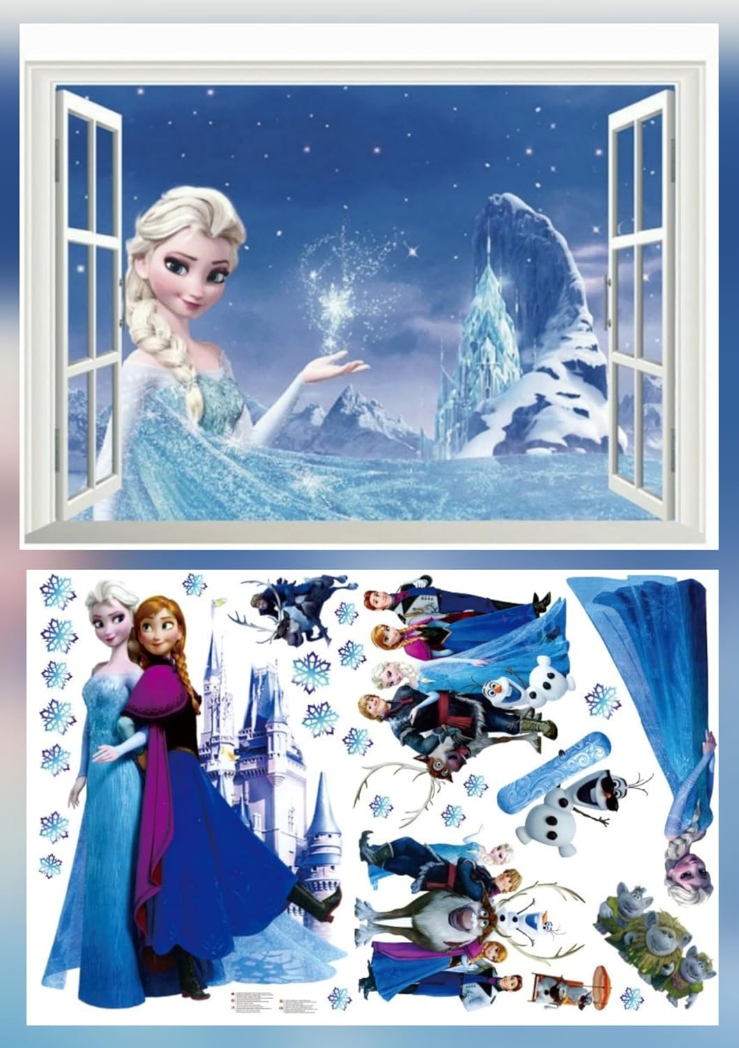 Stickers muraux Reine des Neiges en vinyle transparent amovible