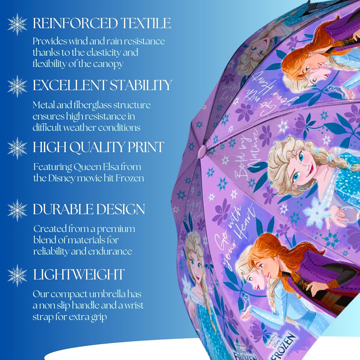 Parapluie compact Disney La Reine des Neiges à structure pliante pour fille – Image 5