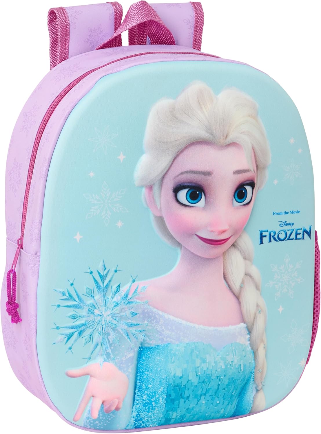 Sac à dos d'école Frozen 3D bleu céleste adaptable au chariot