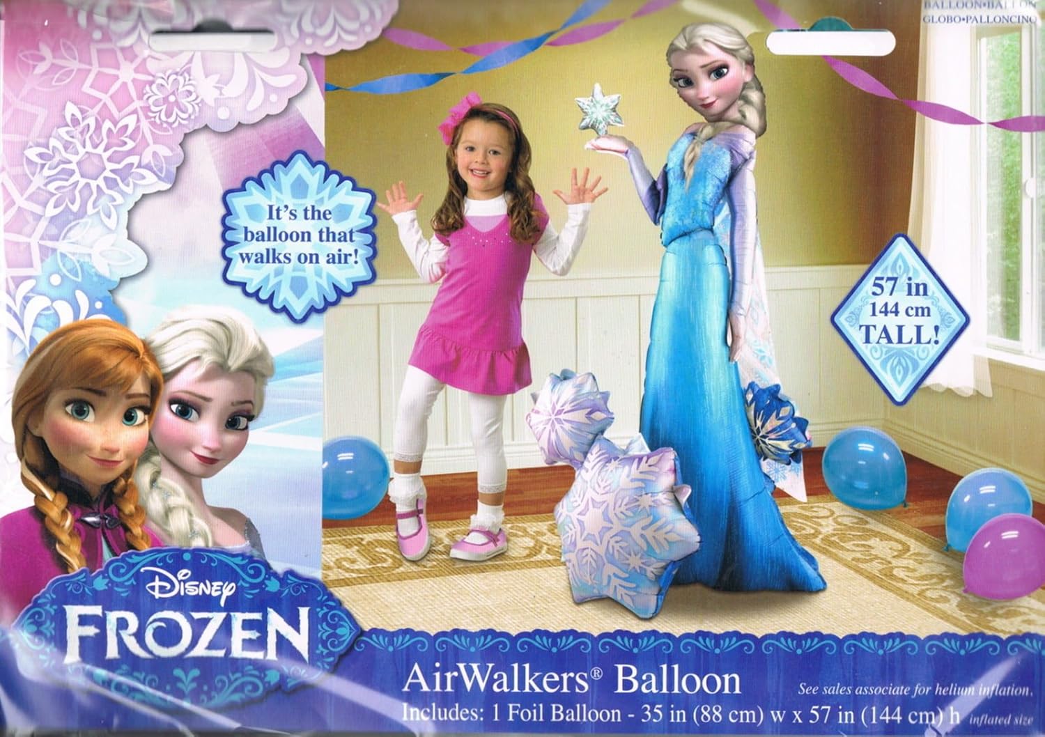 Ballon Air Walkers Elsa La Reine des Neiges 88 cm h 144 cm bleu – Image 4