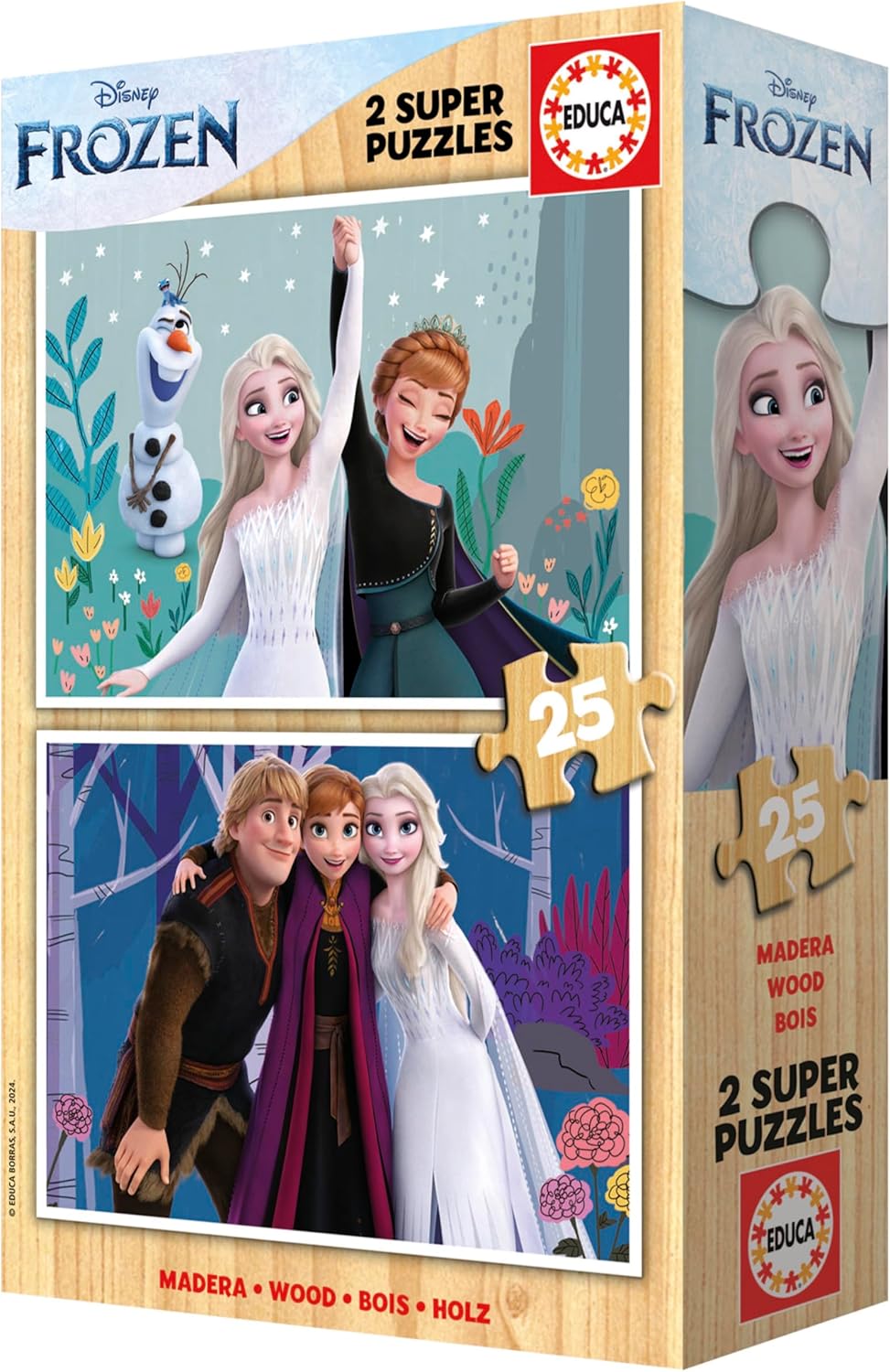 Reine des Neiges, lot Educa de 2 puzzles en bois 25 pièces – Image 4