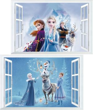Stickers muraux La Reine des Neiges Princesse, 2 feuilles 43 x 65 cm