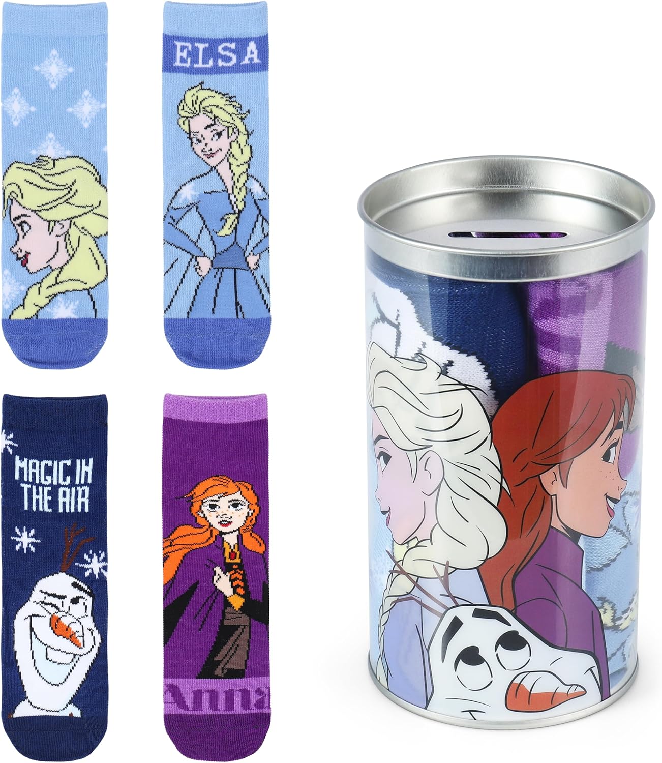 Lot de 6 paires de chaussettes Disney La Reine des Neiges Anna et Elsa pour fille