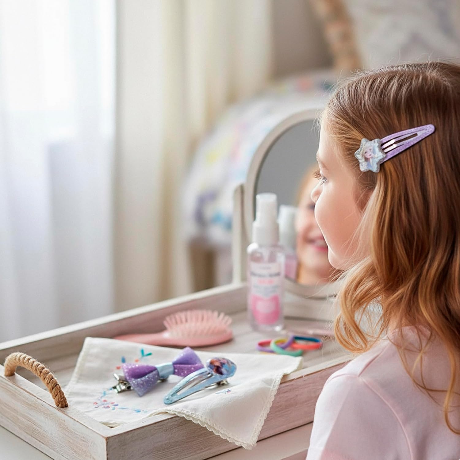 Épingles à cheveux Frozen multicolores avec personnages de la Reine des neiges, lot de 4 – Image 5
