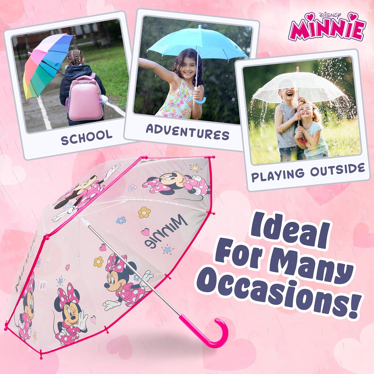 Parapluie cloche transparent Disney Stitch pour enfant, Reine des Neiges – Image 4