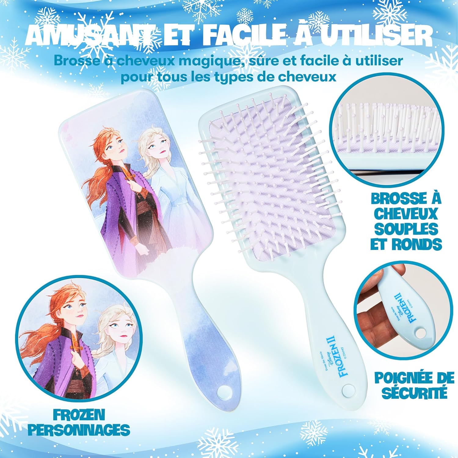 Kit cheveux Disney La Reine des Neiges Elsa et Anna avec serre-tête et brosse – Image 4